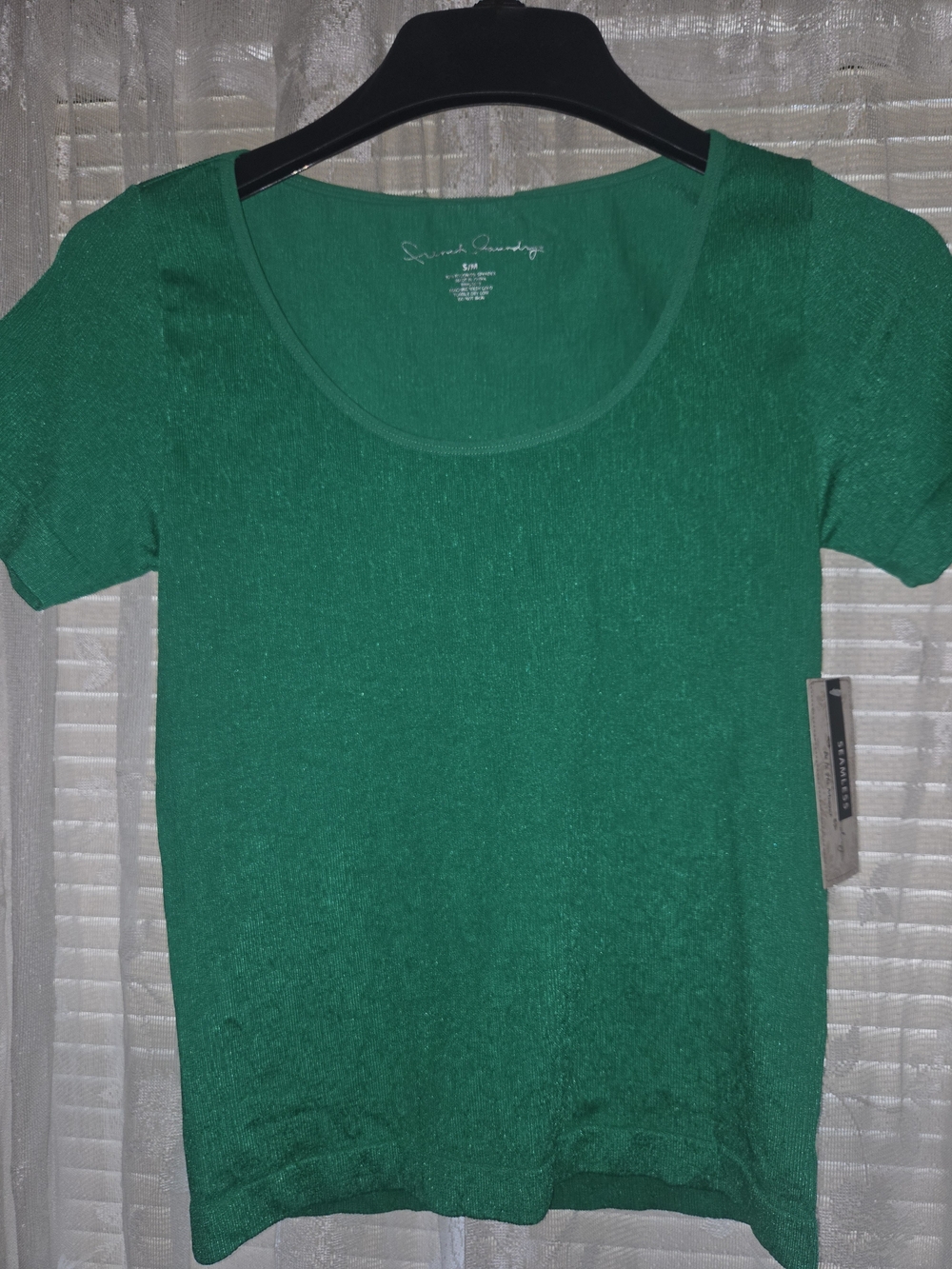 French Laundry Emerald Green Scoop Neck Short Sleeve Top